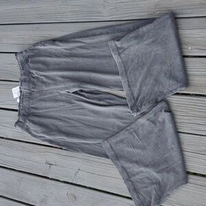 New Zara Large 100% gray cotton high rise wide leg lounge pants